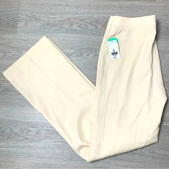 $365 Carlisle New York Creme Beige 100% Wool Luxury Dress Pants Women's Size 6 - Picture 1 of 13